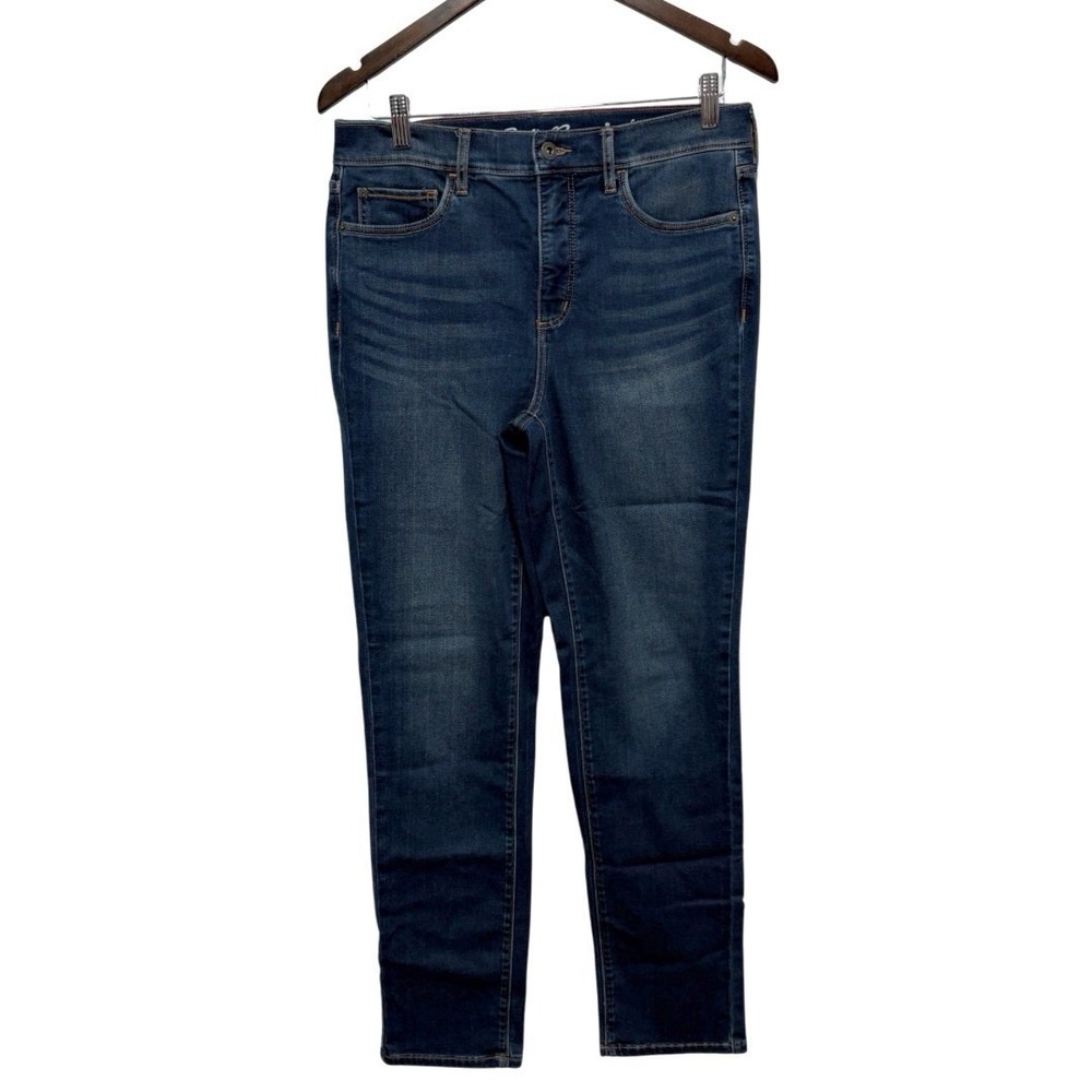 Democracy Jeans Womens 2 Blue Ab Technology Comfort Stretch Ankle Raw Hem